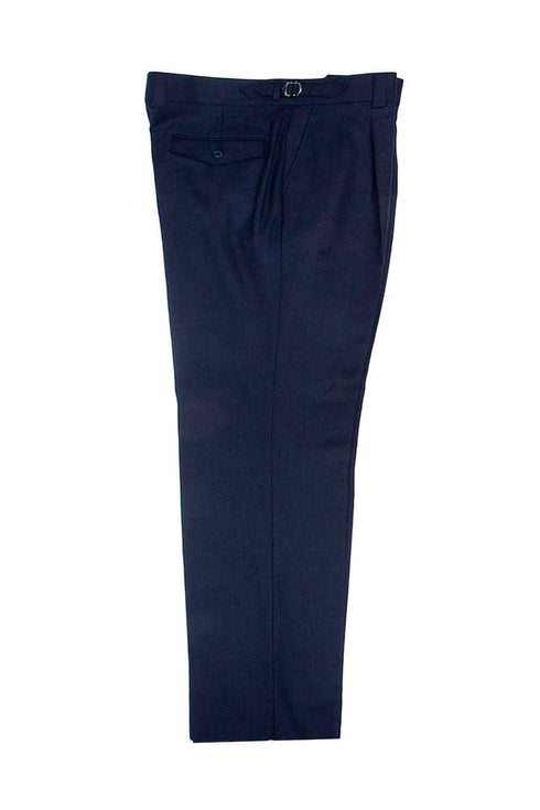 Tiglio Luxe Denim Navy Semi-Wide Leg Wool Marbella Dress Pants TL8190