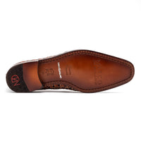 Marco Di Milano Trento Cognac Men's Shoes Caiman Crocodile Slip-on Loafers
