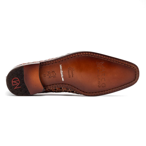 Marco Di Milano Trento Cognac Men's Shoes Caiman Crocodile Slip-on Loafers