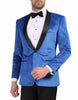 Mens 1 Button Velvet Tuxedo Dinner Jacket in Royal Blue