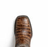 Marco Di Milano Tuscon Stone Brown Caiman Crocodile Square Toe Cowboy Boots