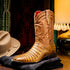 Marco Di Milano Tuscon Mustard Brown Caiman Square Toe Cowboy Boots