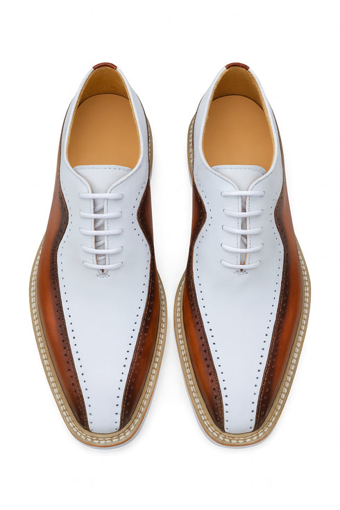 Stylish Two-Tone Brogue Oxford