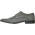 Bravo Mens Vegan Suede Wedding & Prom Wingtip Lace Up Dress Shoe in Grey