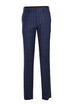 Mens Designer Two Button Slim Fit Peak Lapel Suit in Navy Blue Overcheck Plaid