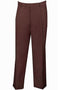 Mens Classic Fit Single Pleat Dress Slacks in Brown