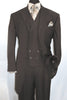 Mens 4 Button Double Breasted Vest Suit in Brown