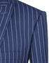 Odyssey Collection - Blue Regular Fit 3 Piece Suit 2 Button Gangster Stripe