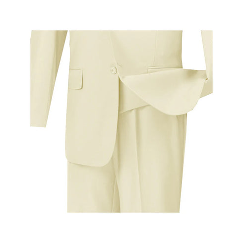 (38R, 42XL, 52L, 54R, 56L) Regular Fit 3 Piece Ivory Suit