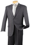Mens Classic 2 Button Pleated Pant Pinstripe Suit in Charcoal