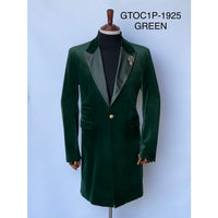 Velvet Long Coat - Velvet Car coat - Green Coat $199