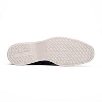Zelli Venice Hand-Stitched Sueded Goatskin Boat Shoe in Navy