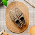 Zelli Venice Hand-Stitched Sueded Goatskin Boat Shoe in Taupe