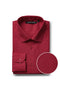 Verno Men's Classic Fit Spread Collar Dress Shirt in Red - Elegant Mensattire