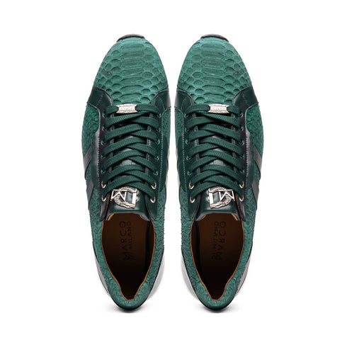 Marco Di Milano Verona Green Python & Calfskin Sneakers