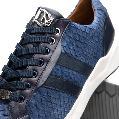 Marco Di Milano Verona Navy Python & Calfskin Sneakers