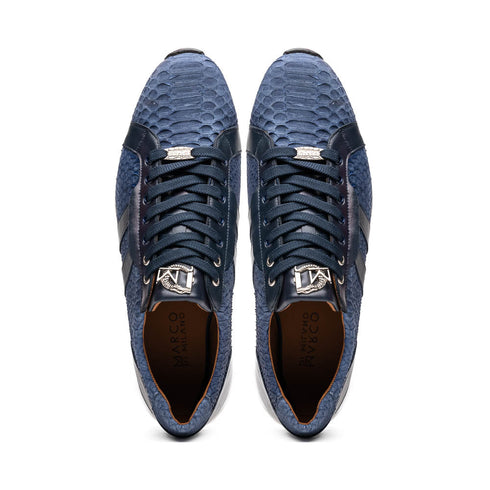 Marco Di Milano Verona Navy Python & Calfskin Sneakers