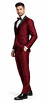 Men’s Versailles Burgundy Tuxedo 3-Piece Set with Shawl Lapel