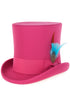 Victorian Steampunk Top Hat - 1800 19th Century - Dressy Loden Felt Top Hot Pink Fuschia Hat