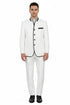 Mens White Sharkskin Mandarin Collar Tuxedo - 2 Piece Slim Fit Luxury Set