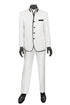Mens White Sharkskin Mandarin Collar Tuxedo - 2 Piece Slim Fit Luxury Set