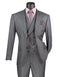 Harlem Nights Suits for Men - Vinci Mens Charcoal 3 Piece Suit Fancy Vest Big Lapel Modern Fit MV2K-2
