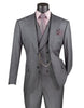 Harlem Nights Suits for Men - Vinci Mens Charcoal 3 Piece Suit Fancy Vest Big Lapel Modern Fit MV2K-2
