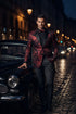 Posh Paisley Velvet Red Tuxedo Jacket