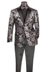 Posh Paisley Velvet Silver Tuxedo Jacket