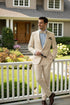 Spectrum Champagne Shawl Lapel Tuxedo – 3-Piece One Button Elegant Formal Suit