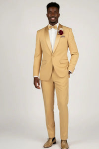 Light Gold Shawl Lapel Tuxedo by Spectrum – Elegant 3-Piece Formal Wear