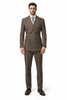 Vintage Suit - Rossiman Suit - Brown and Blue Mix Windowpane Suit - Glen Plaid Suit