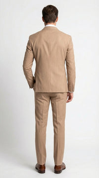 Vitali Tan Double Breasted Suit – Men’s 2 Piece Formal Suit for Wedding, Business and Special Events khaki beige color