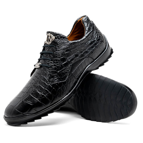 Marco Di Milano Vulcan Black Alligator Sneakers