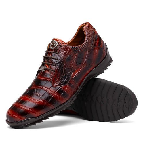 Marco Di Milano Vulcan Rustic Cognac Alligator Sneakers