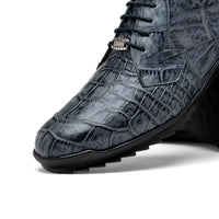 Marco Di Milano Vulcan Rustic Grey Alligator Sneakers