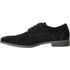 Bravo Mens Formal Suede Style Wedding & Prom Cap Toe Dress Shoe in Black
