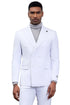 Men's Designer Stacy Adams Classic Double Breasted Suit in White