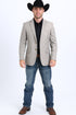 Western Blazer - Saco Para Hombre - Mens Double Button Western Beige Blazer