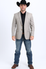 Western Blazer - Saco Para Hombre - Mens Double Button Western Beige Blazer