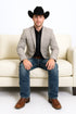 Western Blazer - Saco Para Hombre - Mens Double Button Western Beige Blazer