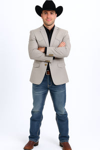 Western Blazer - Saco Para Hombre - Mens Double Button Western Beige Blazer