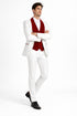 White and Red Tuxedo - Mens Wedding Suit