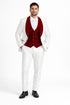 White and Red Tuxedo - Mens Wedding Suit