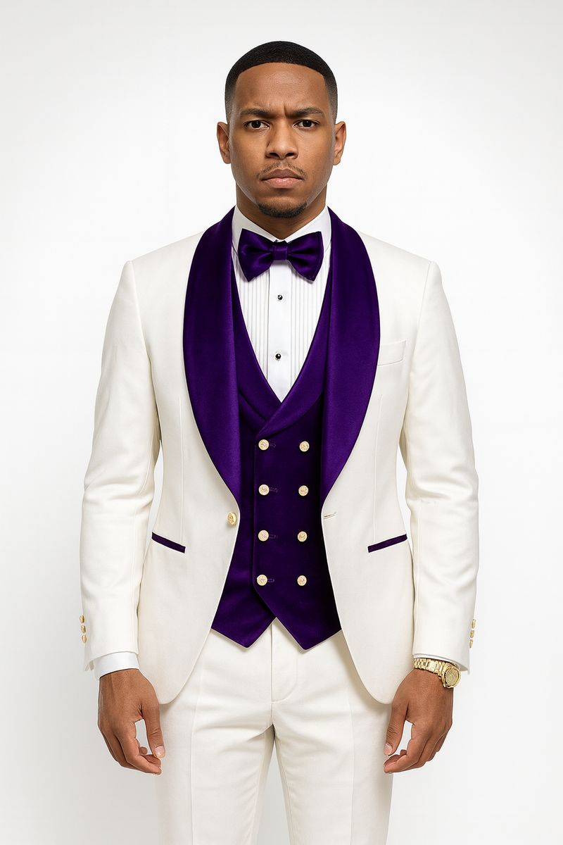 White and Purple - Lavender Tuxedo With Matching Bowtie main image 0