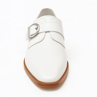 Mens Carrucci Classic Leather Fade Single D-Buckle Monk Strap Dress Shoe in Chestnut