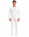 White Linen Suit For Summer - Collarless Blazer and Pants Collarless Lapel - No Lapel Casual!
