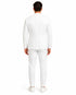 White Linen Suit For Summer - Collarless Blazer and Pants Collarless Lapel - No Lapel Casual!