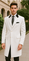 White mens cashmere overcoats full length Top Coat