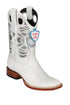 Wild West Botas de Panza de Avestruz Horma Square Toe White